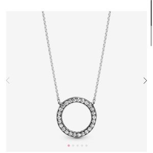 Pandora Circle of Sparkle Necklace Sterling/Cubic Zirconia 17.5"